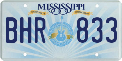 MS license plate BHR833