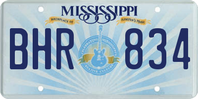 MS license plate BHR834