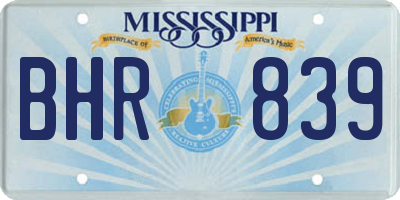 MS license plate BHR839