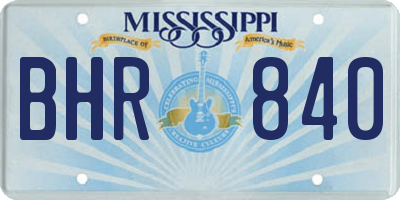 MS license plate BHR840