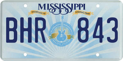 MS license plate BHR843