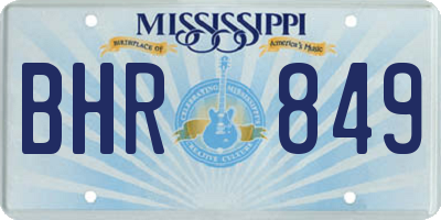 MS license plate BHR849