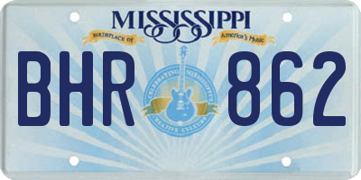 MS license plate BHR862