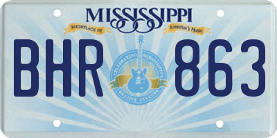 MS license plate BHR863