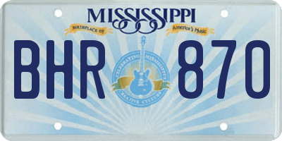 MS license plate BHR870