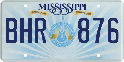 MS license plate BHR876