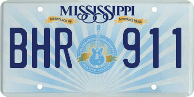 MS license plate BHR911