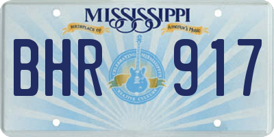 MS license plate BHR917