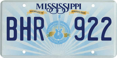 MS license plate BHR922