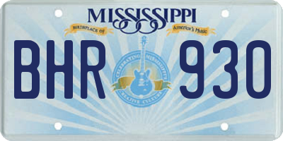 MS license plate BHR930