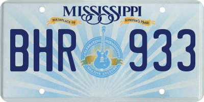 MS license plate BHR933
