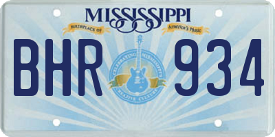 MS license plate BHR934