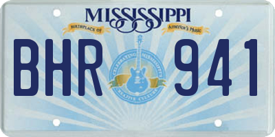 MS license plate BHR941