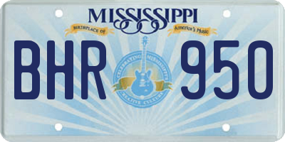 MS license plate BHR950