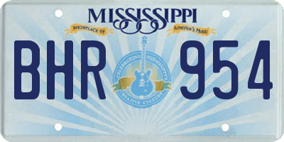 MS license plate BHR954