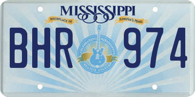 MS license plate BHR974