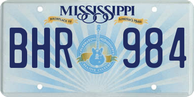MS license plate BHR984