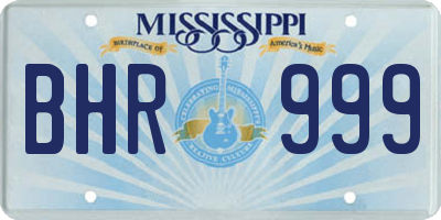 MS license plate BHR999