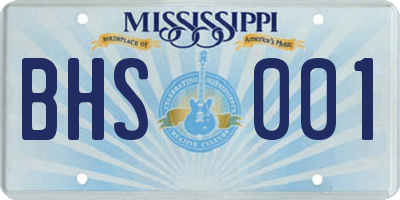 MS license plate BHS001