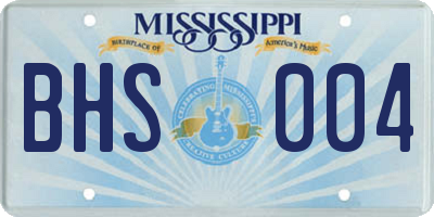 MS license plate BHS004