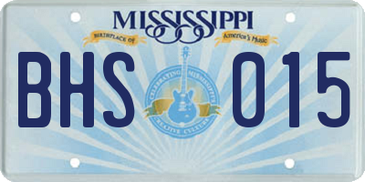 MS license plate BHS015
