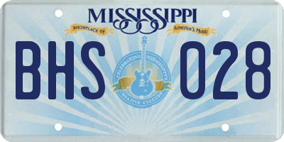 MS license plate BHS028