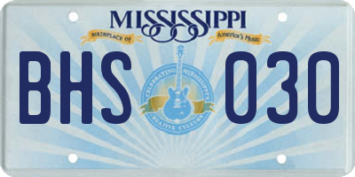 MS license plate BHS030