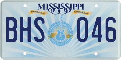 MS license plate BHS046