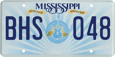 MS license plate BHS048