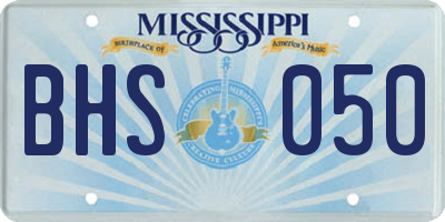 MS license plate BHS050