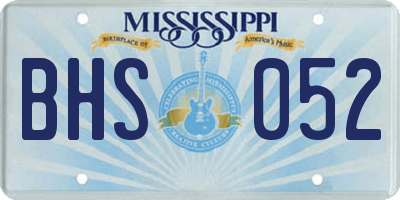 MS license plate BHS052
