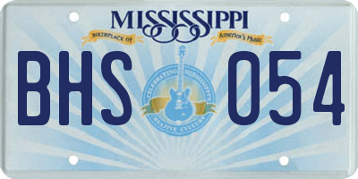 MS license plate BHS054