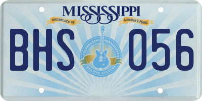 MS license plate BHS056