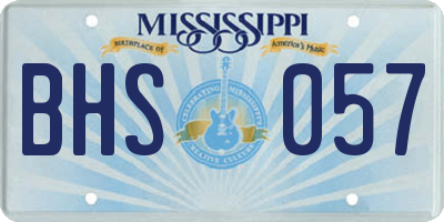 MS license plate BHS057