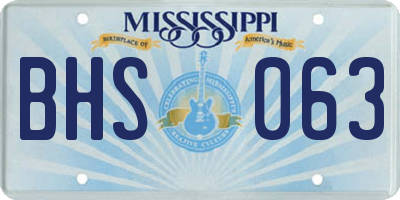 MS license plate BHS063