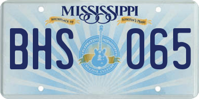 MS license plate BHS065