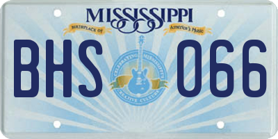 MS license plate BHS066