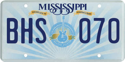 MS license plate BHS070
