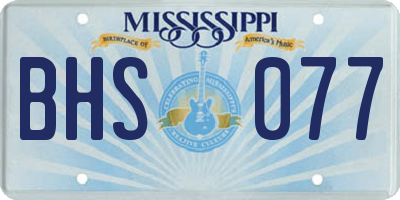 MS license plate BHS077