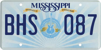 MS license plate BHS087