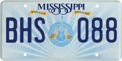 MS license plate BHS088