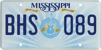 MS license plate BHS089