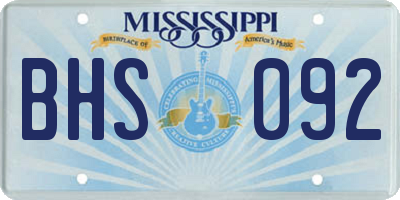 MS license plate BHS092