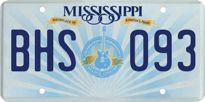 MS license plate BHS093