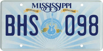 MS license plate BHS098