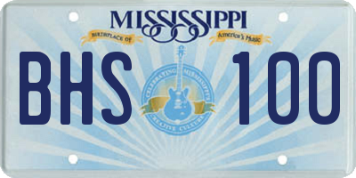MS license plate BHS100