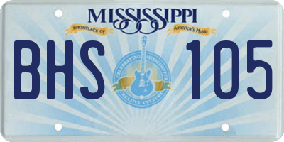 MS license plate BHS105