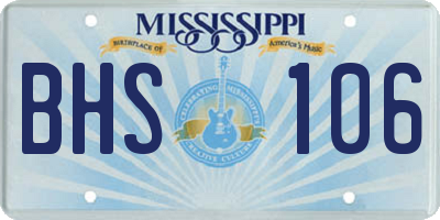 MS license plate BHS106