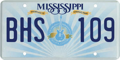 MS license plate BHS109