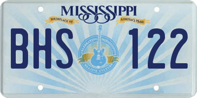 MS license plate BHS122
